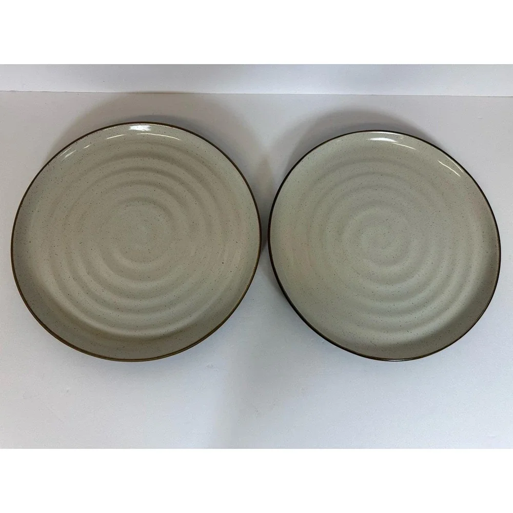 Nantucket By Overandback Stoneware Dinner Plates ~10.5